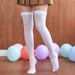 80d Velvet Long Tube Stockings, White Knee Length Lace Socks, Jk Women's Autumn Thigh Socks_voghion.com