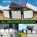 Solar Outdoor Three-Head Sensor Floodlight Remote Control Waterproof Spotlight Garden Lighting Street Emergency Light_voghion.com