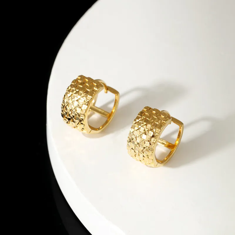Earrings Sterling Silver Rhombic Car Flower Earrings Light Luxury Autumn and Winter Niche Ins Style Earrings Women's High-end Jewelry_voghion.com
