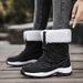 Stivali da neve impermeabili da donna con fodera in pile - Scarpe invernali calde, alte e antiscivolo per il freddo_voghion.com
