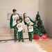 Christmas Family Matching Pajama Set – Green Crewneck Print (Adult & Kids, Soft Milk Silk Fabric, Unisex, Pet-Friendly, Cozy Holiday Loungewear)_voghion.com