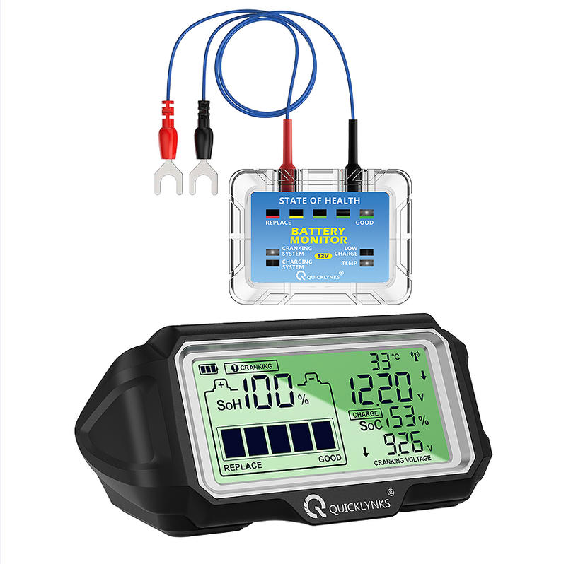 PSBM5D Solar vehicle battery monitor LED monitor 433 MHz wireless transmission APP Bluetooth 4.0 battery monitoring iOS and Android mobile phone_voghion.com