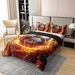 Bedding Set Double Football Field Duvet Cover For Kids Boys Men Gaming Fire Black White Red Comforter Cover Soft Comfy Football Bedclothes _voghion.com