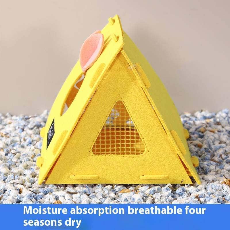 Hamster Teepee Tent Tunnel Sugar Glider Hideout, Small Animal Felt Tent House Forest Corner Small Animal Bed Cave For Hedgehog Playing And Sleeping_voghion.com