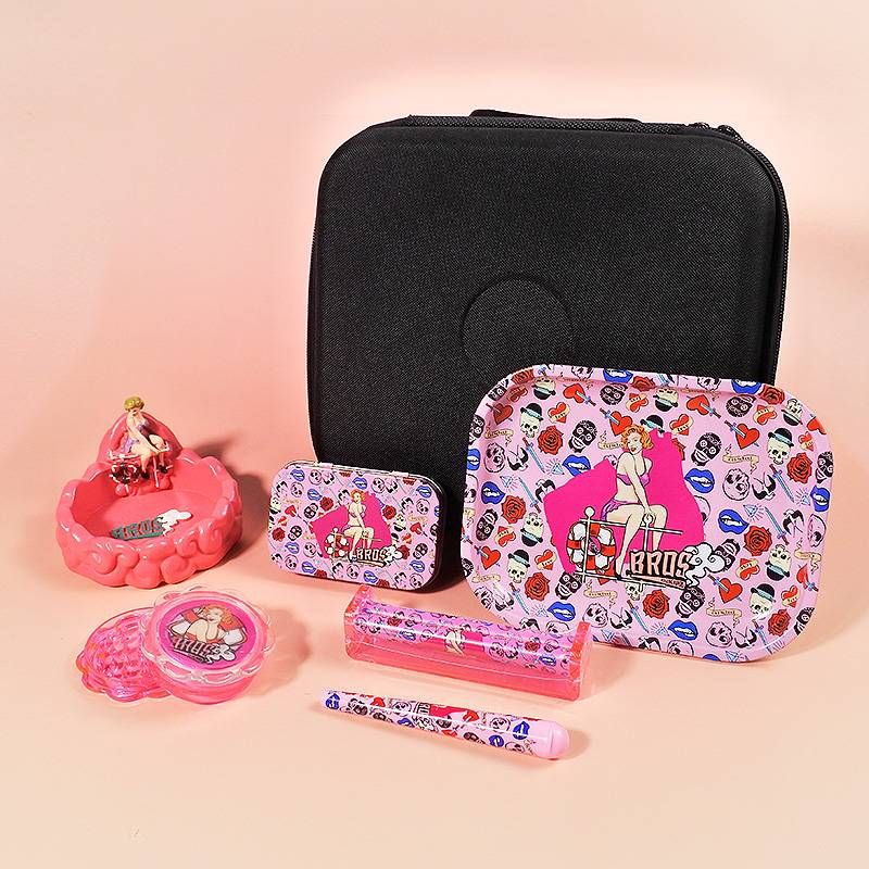 6 Pieces/set, Including 1 Tray, 1 Storage Box, 1 Filter, 1 12 Cm Cigarette Rolling Machine, 1 Grinder, And 1 Ashtray_voghion.com