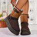 Winter Women's Warm Snow Boots With A Two-tone Design And Thickened Women's Shoes_voghion.com