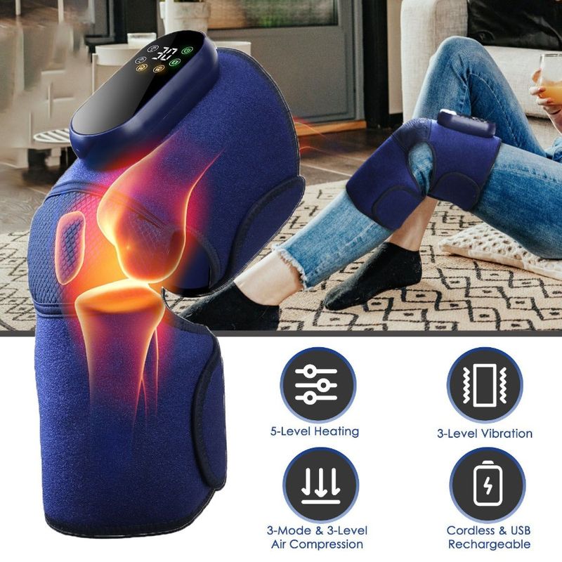 Heating C 3Level With Massager 3Mode Heated Heating Air Brace 3Level Pad Knee Cordless Electric Vibration Wrap Knee Knee 5Level_voghion.com