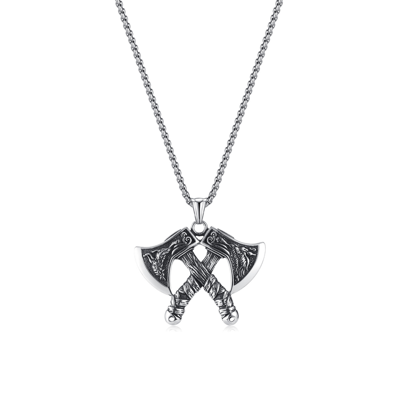 Omahawk Pendant Personality Viking Aoding Axe Titanium Steel Necklace_voghion.com