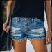 Women's Clothing Ripped Tassel Denim Shorts Pants_voghion.com