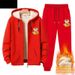 Jahr der Schlange 2025, rote Kleidung für Teenager, Winterjacke mit Reißverschluss, Neujahrsset aus Lammfleece, Größe 12_voghion.com