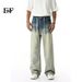 EF JEANS | 2025 Spring New Product Casual Retro Washing Gradual Change Whitening Lace Up Old Jeans Trendy Man_voghion.com