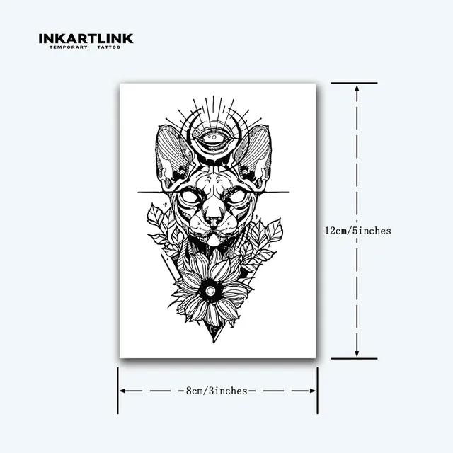 Destruction Deity Cat Temporary Sticker, Waterproof Magic Lasts To 15 Days Tattoo, Semi Permanent Tattoo_voghion.com