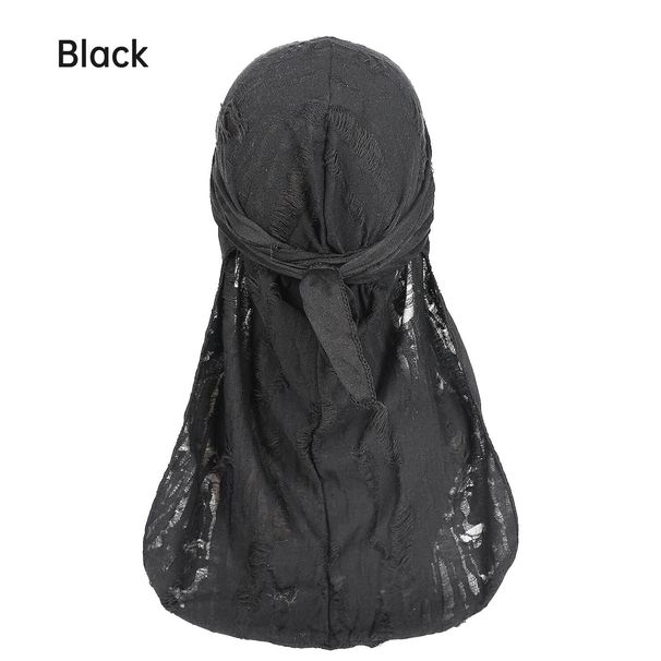 Heiße verkaufende elastische Kappe mit Löchern und Feder-Langschwanz-Piratenhut für Männer Durag Spot Durag_voghion.com