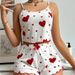 Women's Sleepwears Home Clothes Love Print Suspender Shorts Casual Pit Stripes Can Be Worn Outside_voghion.com