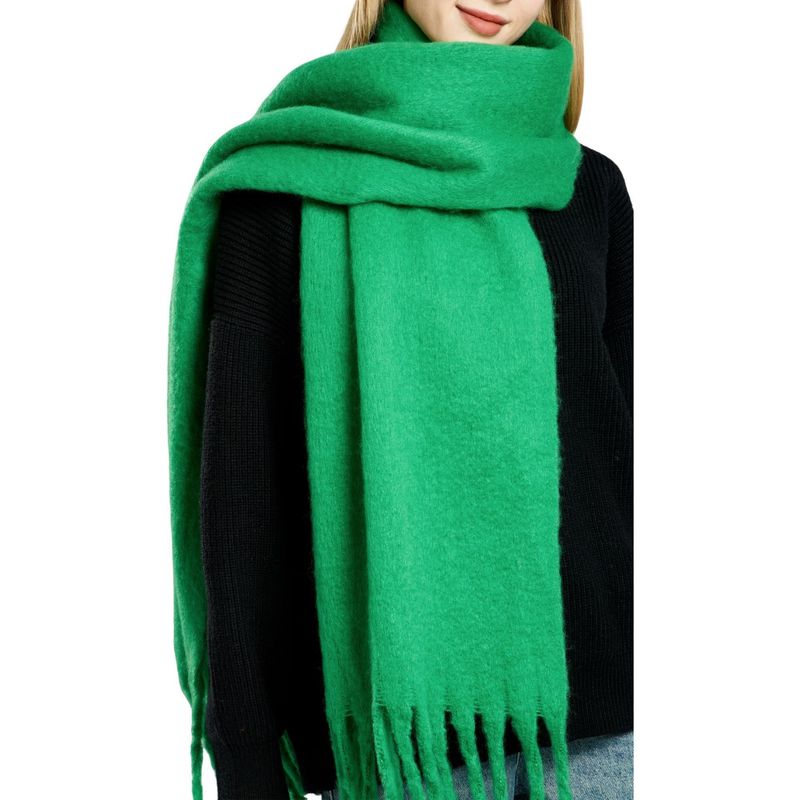 Popular Versatile Mohair Solid Color Scarf Women's Winter Thickening Simple Warmth Increase Shawl Scarf Wholesale_voghion.com