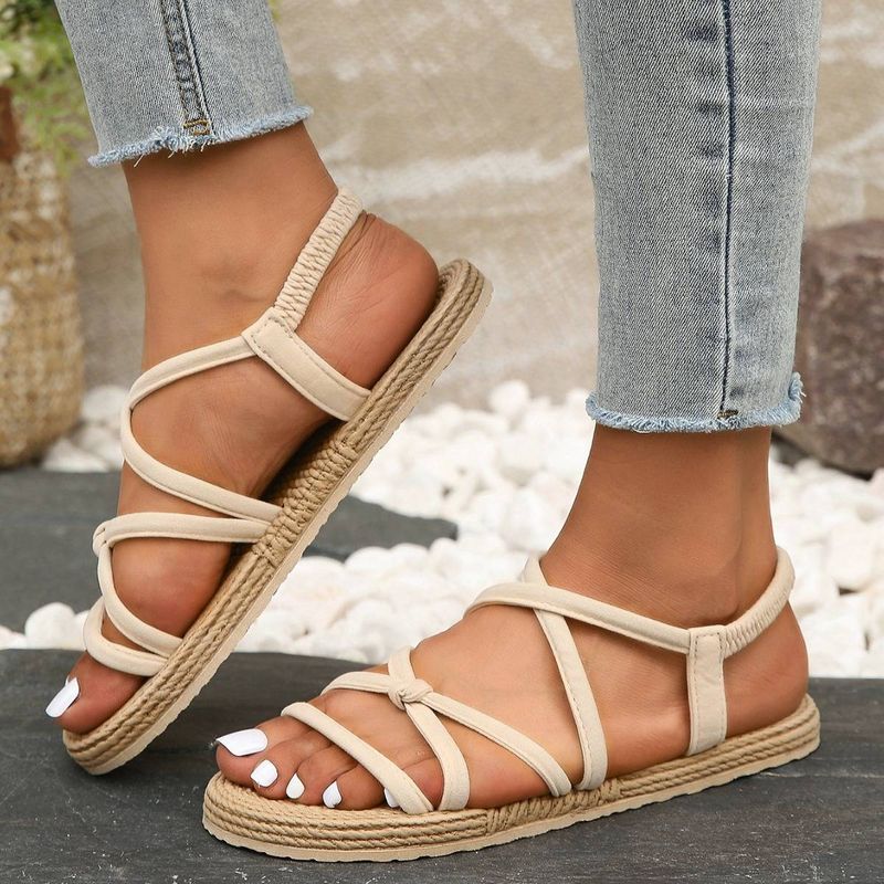 Women's  flat shoes autumn and summer new fashion outing women's sandals holiday style cross strap slippers beach summer_voghion.com
