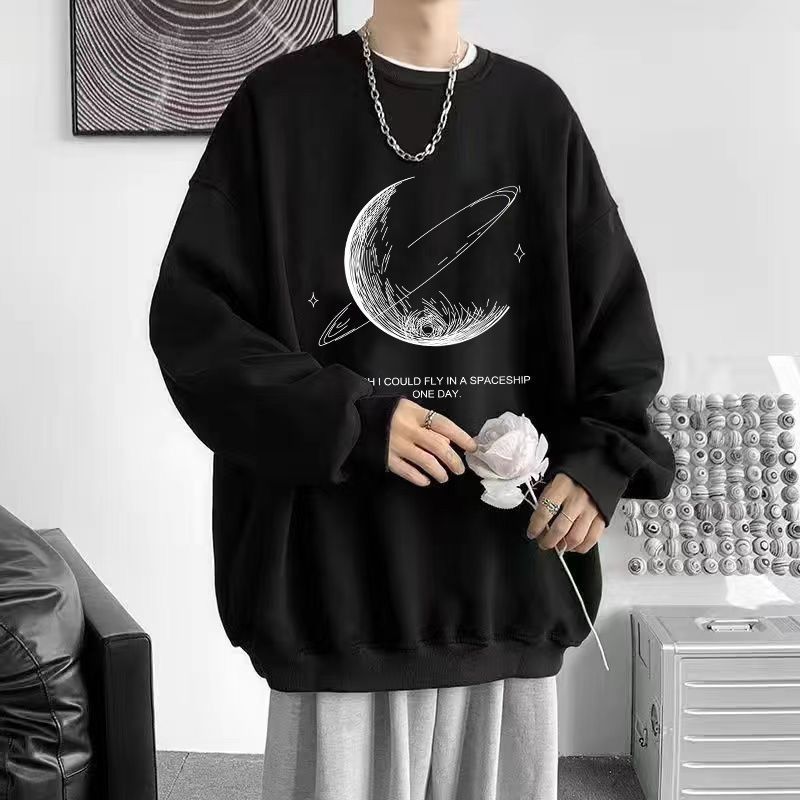 Casual långärmad kostym herrtröja med rund hals komplett uppsättning kläder för studenter på våren och hösten, tunn_voghion.com