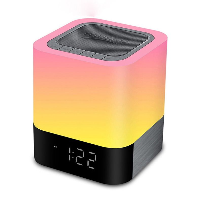 MUSKY Wireless Bluetooth Speaker Bedside Alarm Clock Touch Sensor Night Lamp Mini Speaker(Colorful Light)_voghion.com