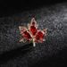 Maple Leaf Brooch Men's Corsage Suit Pin Crystal Badge Simple Atmosphere Pin Lapel Pin Accessories Red_voghion.com