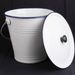 9L Enamel Milk Bucket Ice Bucket With Lid And Handle Rice Container Liquid Container Storage Can For Farm Garden Yard_voghion.com