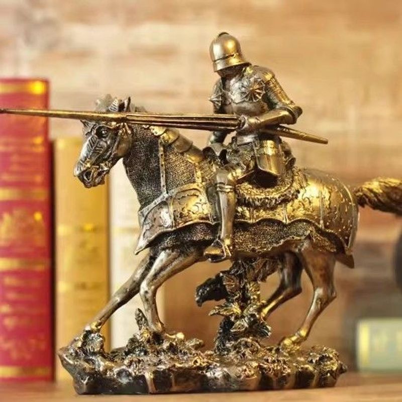 European Medieval Roman Spartan Armor TV Sculpture Model Wine Cabinet Craft Decoration Ornament_voghion.com