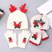 Damen Schal Sets Eltern Kind Weihnachten Stil Ankora Rot Geweih Schal Mütze Handschuhe Dicker Warmer Anzug_voghion.com