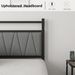 Bed Frame With Charging Station, Metal Platform Bed Frame With Fabric Upholstered Headboard, No Box Spring Needed, Large Under Bed Storage, Non-Slip_voghion.com