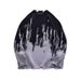 Men's Retro Knit Sweater – Oversized Casual Pullover With Tie-Dye Pattern (M-2XL, Black/Purple)_voghion.com