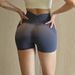 Sommerliche Yoga- und Sporthose in Pfirsichfarben, Fitnesshose für Damen, Dreiviertel-Hüfthose mit hohem Bund, schnelltrocknend, mit formender Wirkung._voghion.com