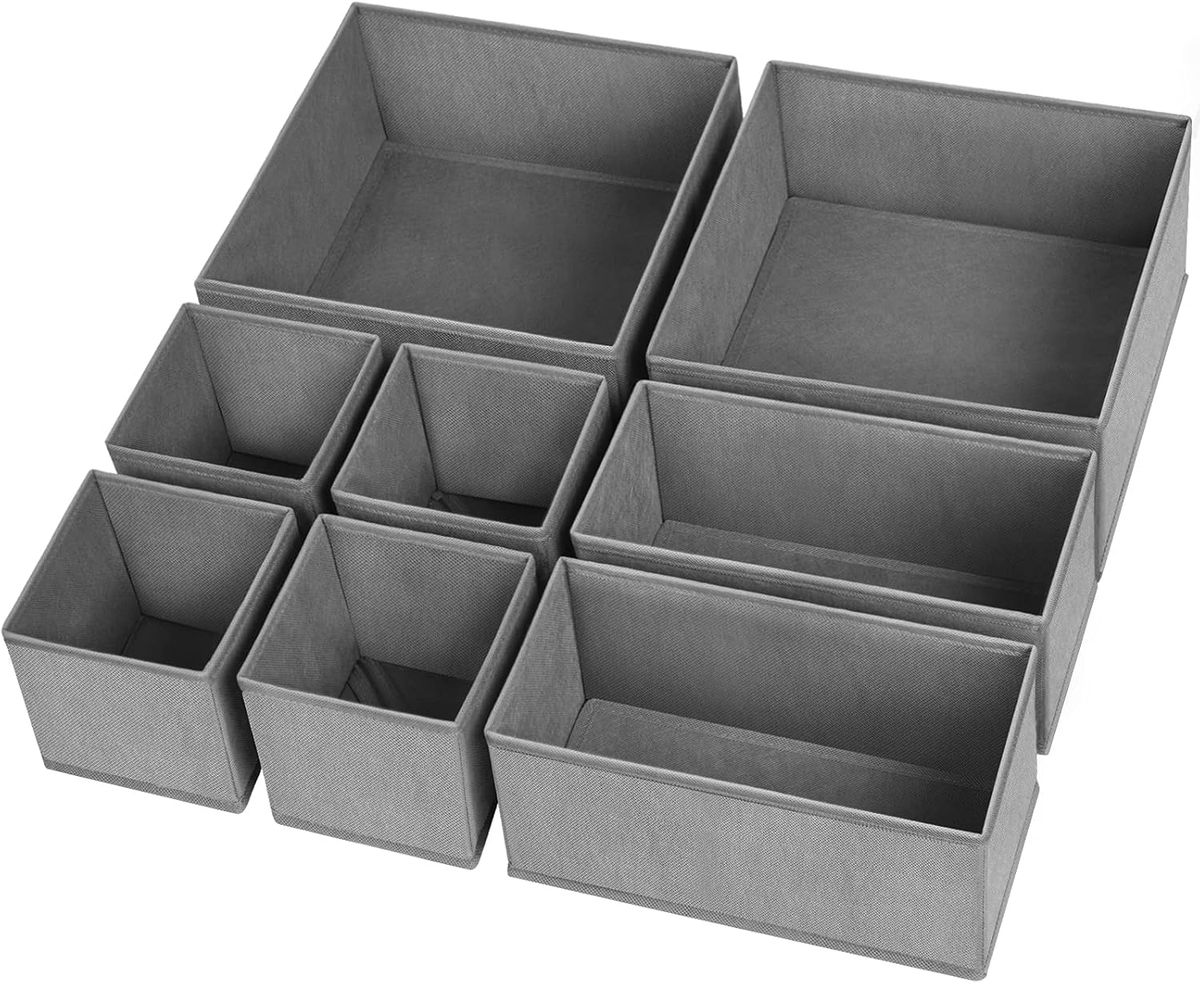 Organizzatore per cassetti Criusia, confezione da 8, organizzatore per biancheria intima, organizzatori pieghevoli per armadio e divisori per cassettiera._voghion.com