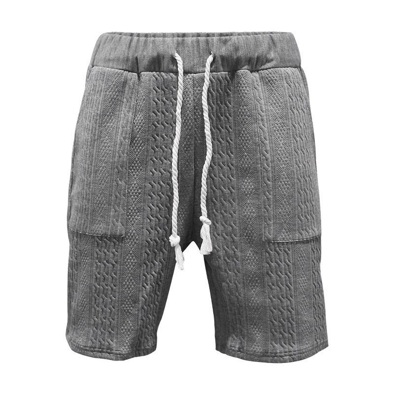 2024 Gaojie Instagram Multi Pocket Spring/Summer Straight Sleeve Wide Series Sports and Casual Jacquard Split Shorts for_voghion.com