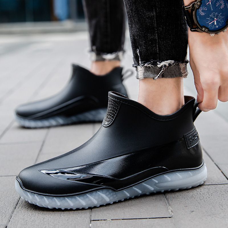 Gummistiefel für Lebensmittelwerkstätten, Herren, niedrige Stiefel, kurze Gummistiefel, wasserdicht, für die Arbeit auf Nutztieren und Schweinefarmen, Outdoor-Bekleidung_voghion.com