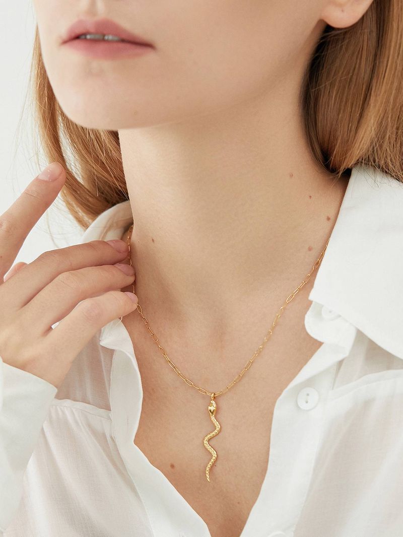 Un collier chaîne pendentif serpent personnalisé de niche_voghion.com