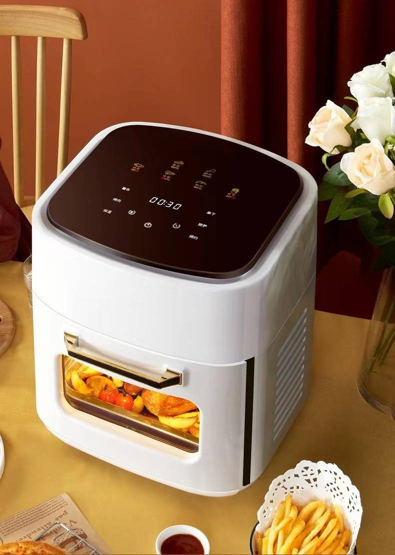 15L Large Capacity Air Fryer With Smart Control, Multi-function Electric Deep Fryer For Home Use, Oil-Free Cooking, Stainless Steel Design_voghion.com
