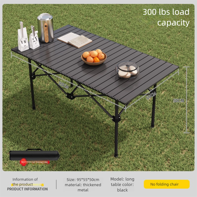 Outdoor Folding And Chair Board Portable Aluminum Alloy Ultra-light Picnic Table Egg Roll Camping Pack_voghion.com