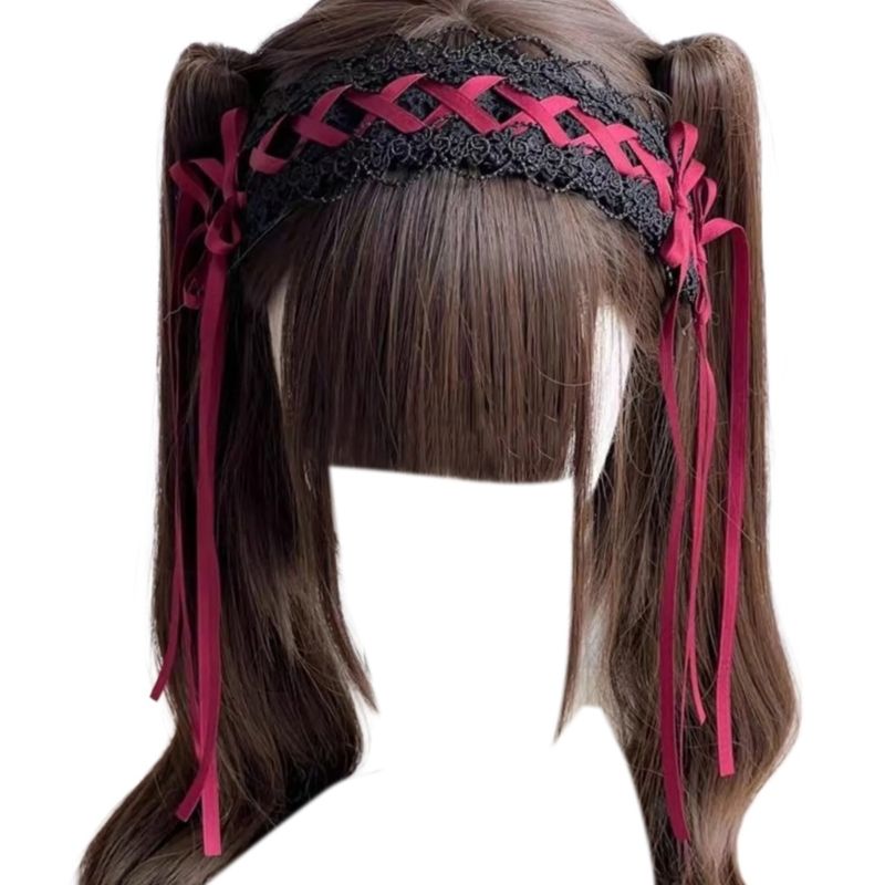 Copricapo da ragazza con papillon Party Cosplay Cameriera Copricapo Fasce Accessorio per capelli_voghion.com