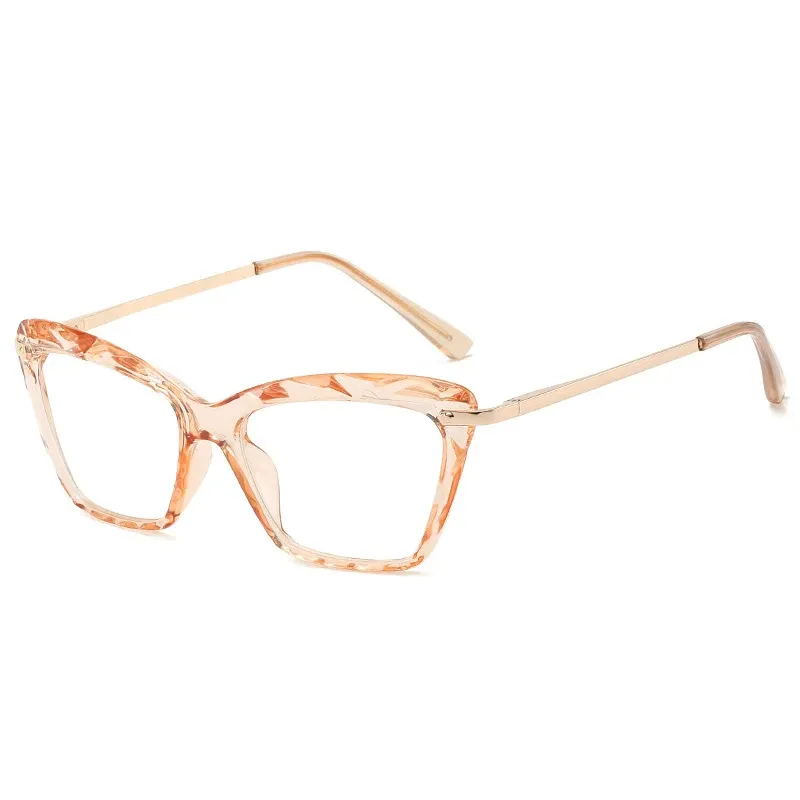 2025 Men Alloy Resting Lens Optical Spectacles Cat Eye Frame Retro Anti Blue Women Clear Glasses_voghion.com