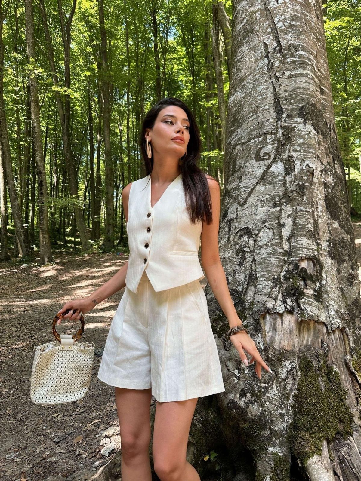 Dam Spot väst fritidsoverall kvinnor nya mode väst jacka top shorts_voghion.com