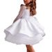 Abito in tulle soffice per bambina - Abito da principessa bianco gonfio per damigella d'onore e festa di compleanno_voghion.com