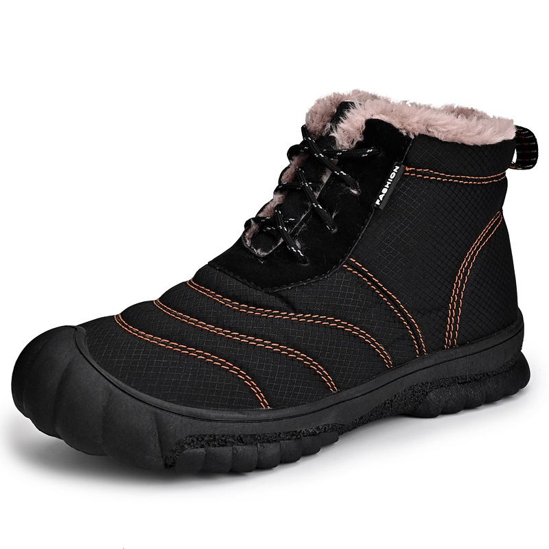 Men's Warm Fur Lined Snow Boots Winter Casual Trekking Anti-Slip Waterproof Backpacking Boots Lightweight_voghion.com