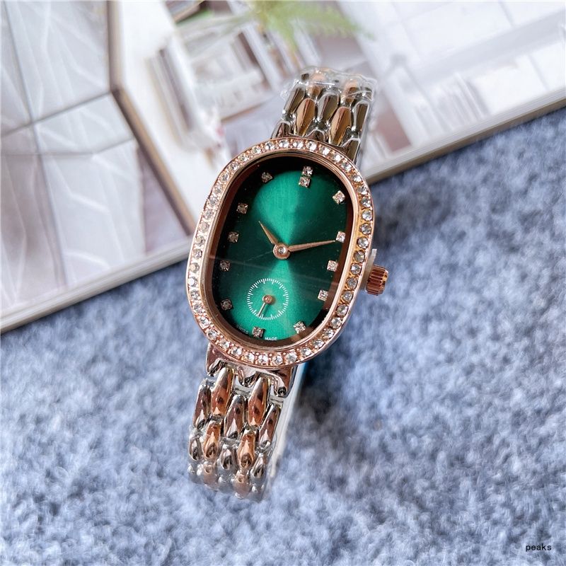 Héich Qualitéit Stahlband Fraen Quarz Auer mat Vintage Moudetrend an Diamantband_voghion.com