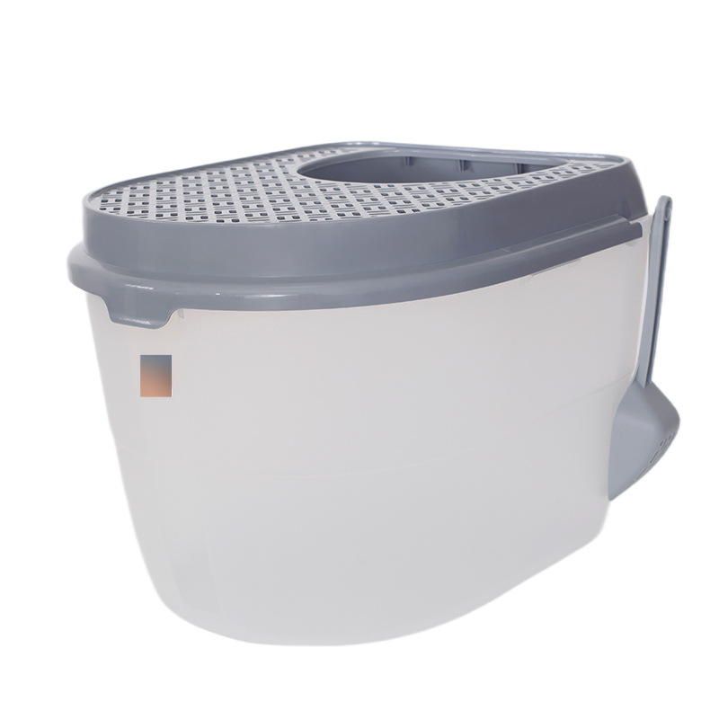 Meica Cat Litter Box Fully Enclosed Splash Proof Double Flip Cover Oversized Cat Toilet Pet Cleaning_voghion.com