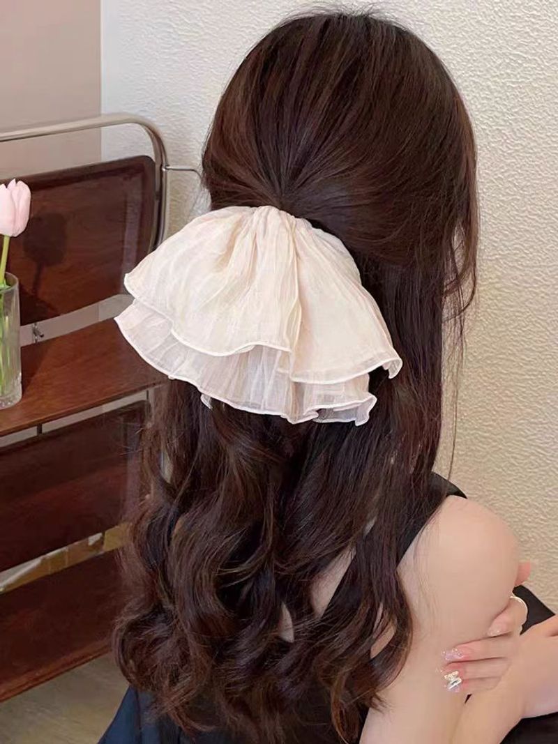 High Value Pleated Versatile Large Intestine Hair Band Low Ponytail Headband Female Elegant Head Flower Does Not Hurt Hair Rope Rubber Band_voghion.com