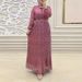 Women's Clothing Muslim Women's Clothing New Chiffon Floral Print Robe Fashionable And Elegant Dress_voghion.com