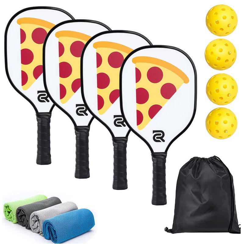 Fitnessgeräte Pickleball-Schläger Pickleball-Schläger-Kombination Pickleball-Schläger-Set aus Holz für den Außenbereich, Freizeit, Strand-Schläger_voghion.com