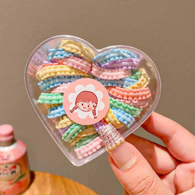 Les élastiques unisexes pour enfants ne blessent pas les cheveux, les élastiques colorés en dentelle dans une boîte, les élastiques à cheveux pour filles, les serre-têtes pour bébé_voghion.com