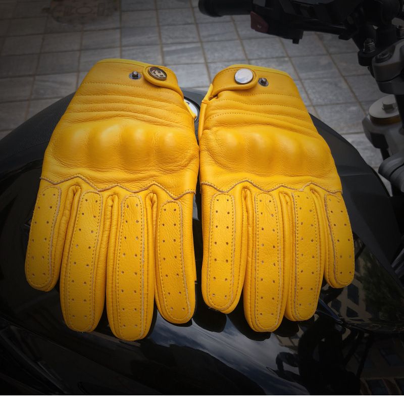 Motorcycle protective motorcycle cowhide equipment men's leather gloves autumn and winter women's cycling touch screen_voghion.com
