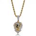 Personality Lion Head Hip-hop Men's Pendant Real Gold Electroplated Micro-inlaid Zircon Trendy Necklace_voghion.com