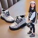 Kids Shoes Girls' shoes children's Martin short boots 2024 new style all match spring and autumn style British style princess black cotton boots_voghion.com