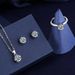 Women’s Jewelry Set Fashion silver classic six-claw diamond necklace ring earrings jewelry suit_voghion.com